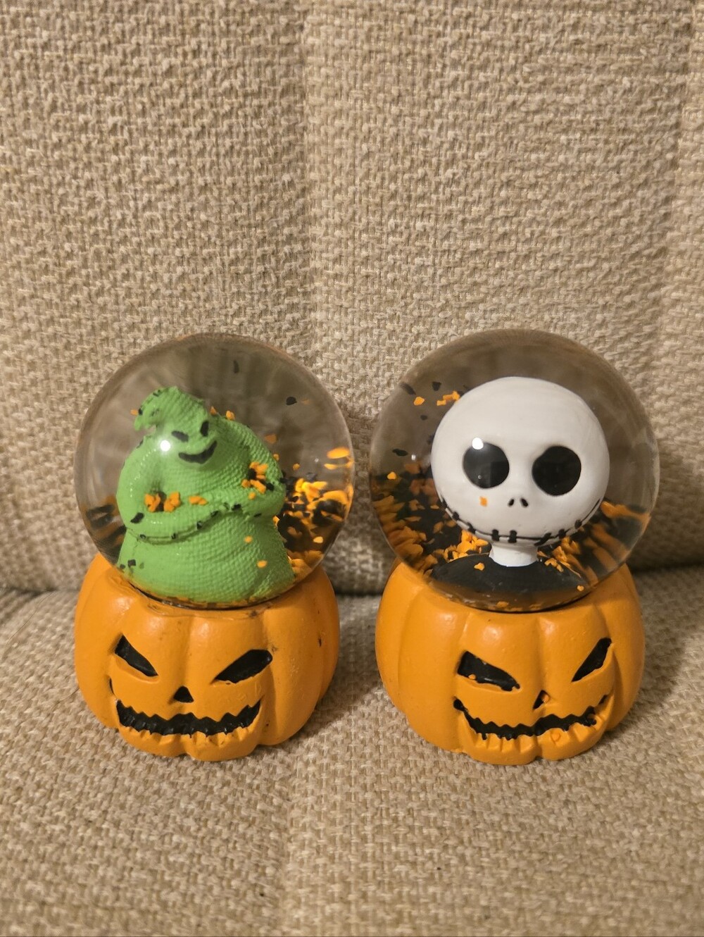 Disney Nightmare Before Christmas Oogie & Jack SKELLINGTON 2.5" Mini Snow Globe